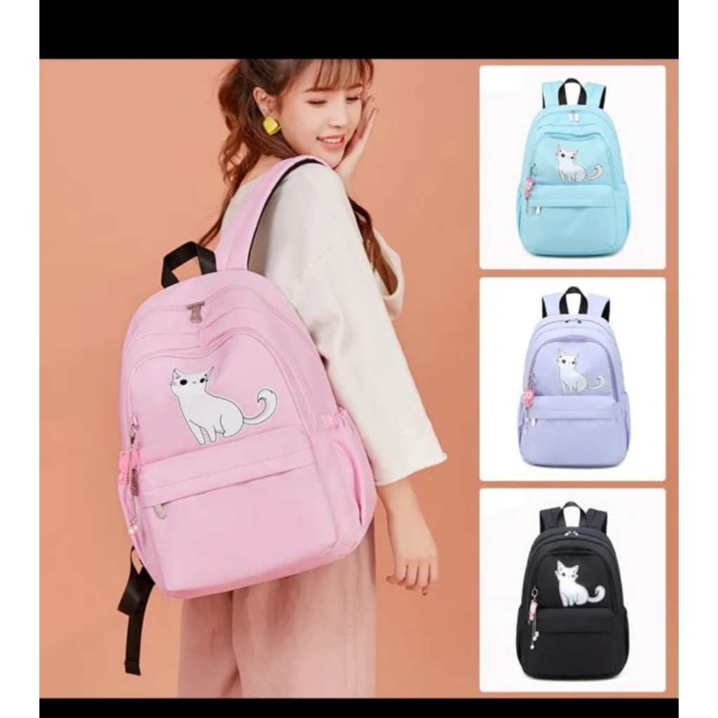 NIQABIS Tas Ransel Anak Sekolah Perempuan SD Betsy The Cat SMP