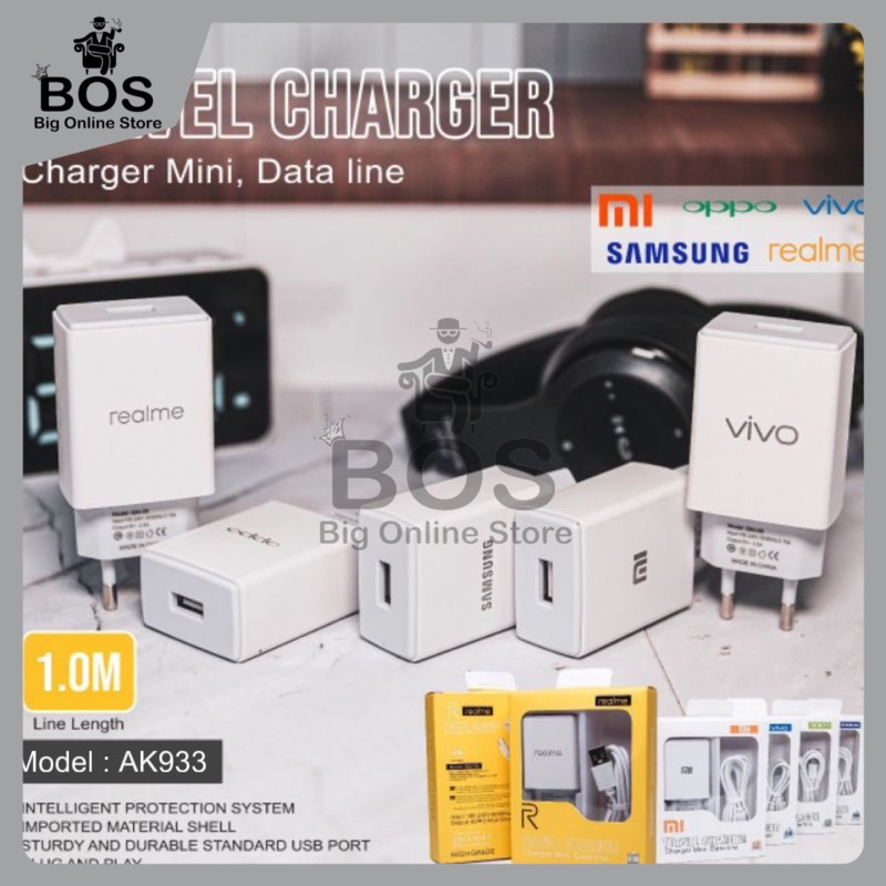 BOS - TC BRAND AK-933 2A MICRO / TYPE C | CASAN TRAVEL CHARGER AK933 BRANDED