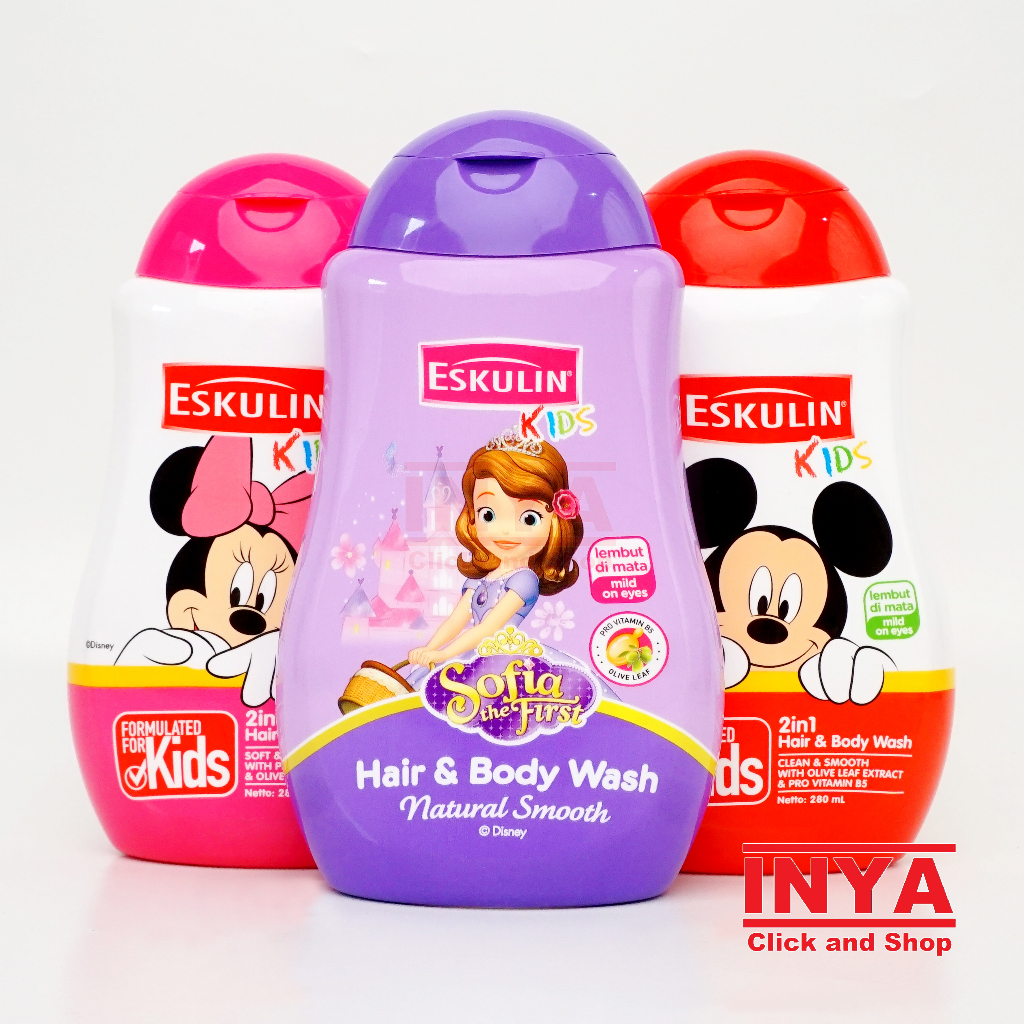 Eskulin Kids 2 in 1 Hair and Body Wash Rose 280ml - Sabun &amp; Shampoo Bayi