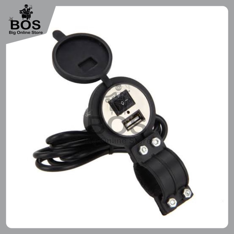 BOS - TC Aki Motor Waterproof + USB Plug | Charger HP di Motor