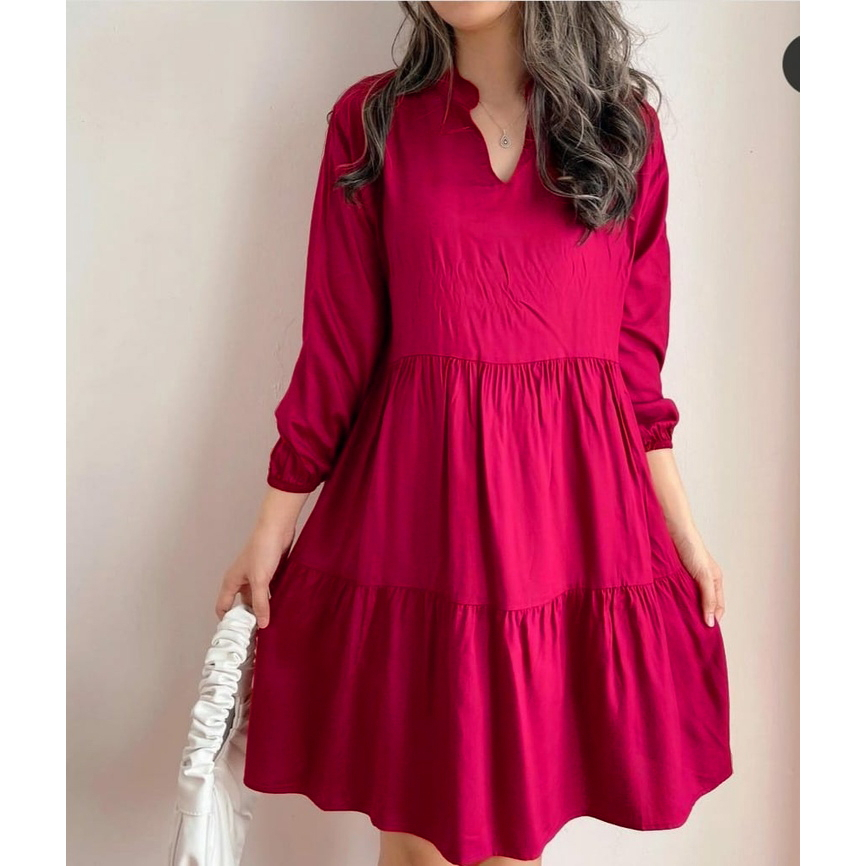 WSE390 - Dress Bianca Atasan Wanita Dress Wanita Tunik Wanita UK Fit L To XL LD 100 CM PJ 90 CM Mosscrepe PREMIUM QUALITY