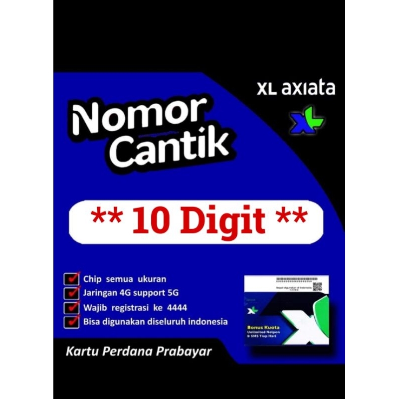 Kartu Perdana 10 Digit - Nomor 10 Digit - XL 10 digit Prabayar 0817 - 0818 - 0819