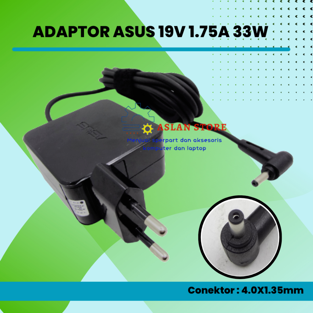 33W 19V 1.75A 4.0x1.35mm Power Adaptor Charger Original Asus X200 X201 X200CA X200MA X200M X453 X453M X453MA X453S X453SA