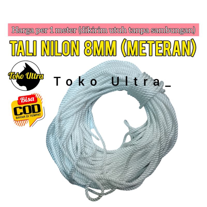 TALI NYLON 6MM 8MM (METERAN) TAMBANG 6MM / TALI NILON / TALI ECERAN / TAMPAR 6MM / TALI KILOAN / TALI NILON 8MM / TALI NILON ECERAN / TALI MOBIL 8MM