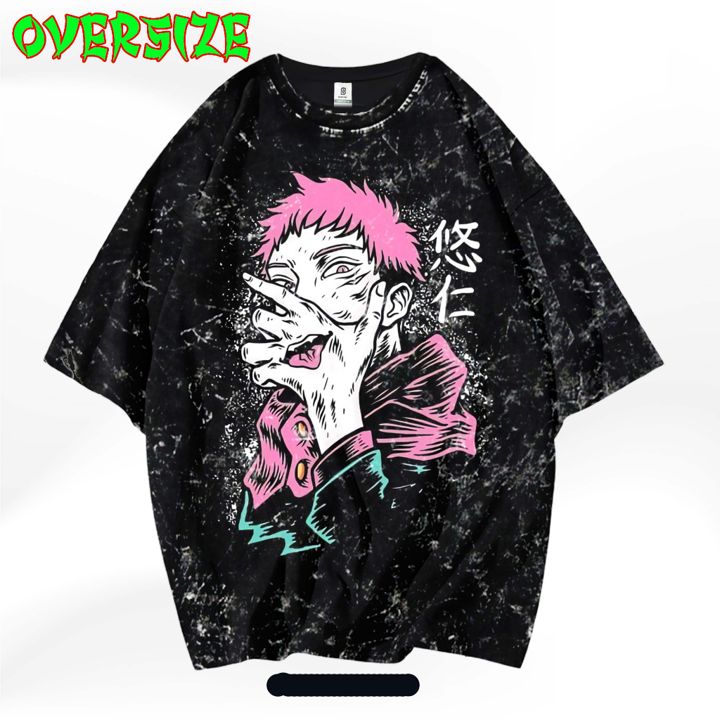 WIBU PROJECT KAOS ANIME GOJO SATORU JUJUTSU KAISEN KAOS OVERSIZE WASHES T-SHIRT
