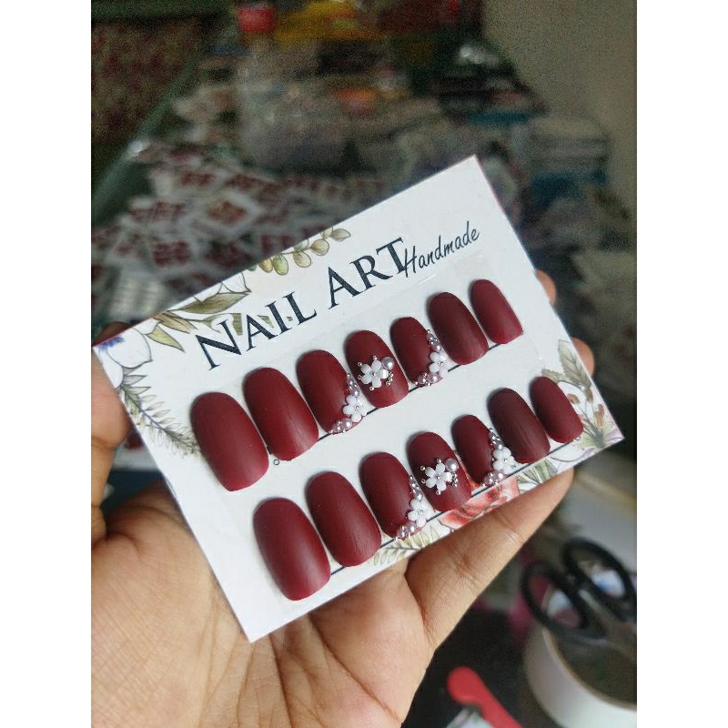 Kukupalsu.maroon.oval 14 pcs hias fre lem jell