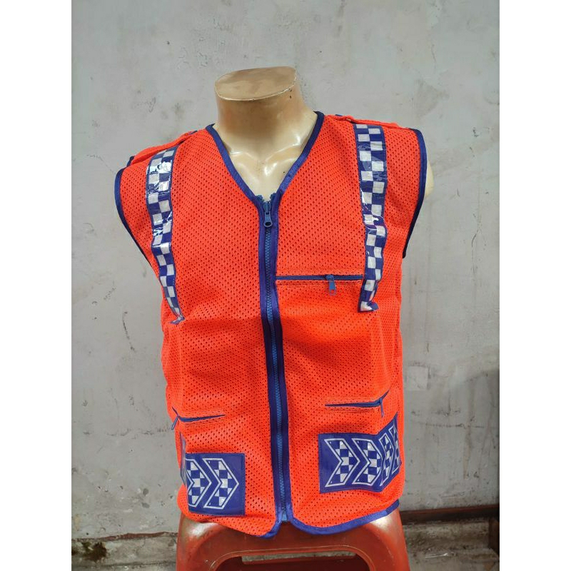 rompi polos orens/rompi jaring/rompi parkir oren