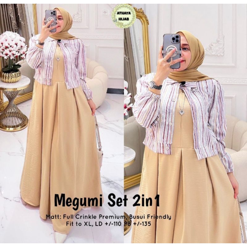 MEGUMI SET (SETELAN INNER GAMIS DAN OUTER BLAZER WANITA)
