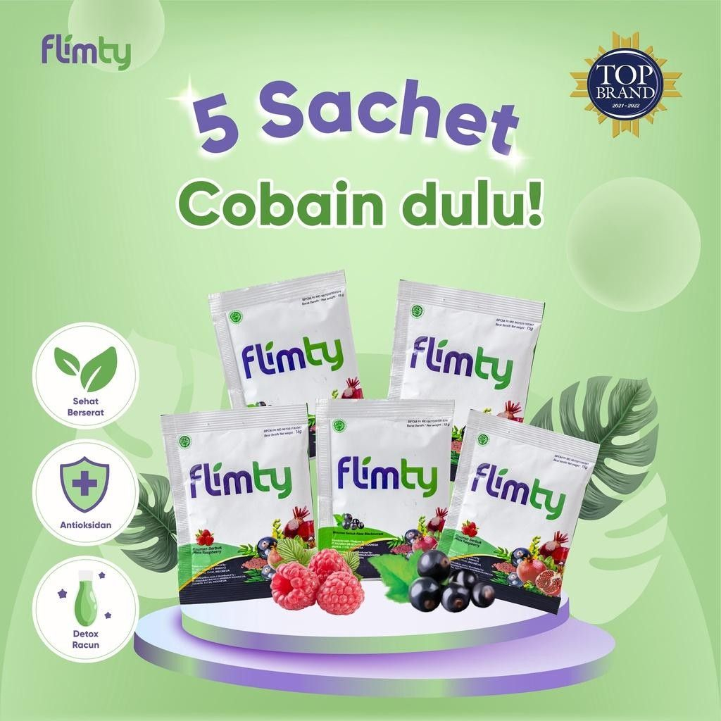 

Flimty Fiber 5 Sachet / Minuman Diet / Minuman Tinggi Serat / Menurunkan Berat Badan