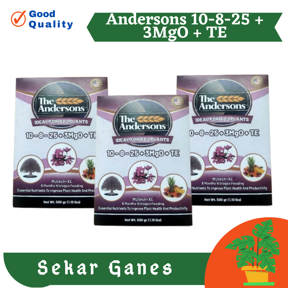 The Andersons 10-8-25+3MgO+TE Kemasan Pabrik 500gram Pupuk Slow Release untuk Pertumbuhan Tanaman