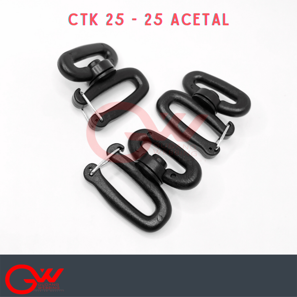 Kew-kew / cantolan /kait S plastik CTK 25mm-25mm Acetal QIS - ECERAN