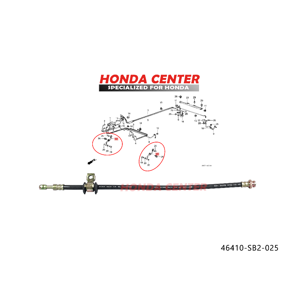 selang slang hose rem  depan civic sport civic wonder 1984 1985 1986 1987