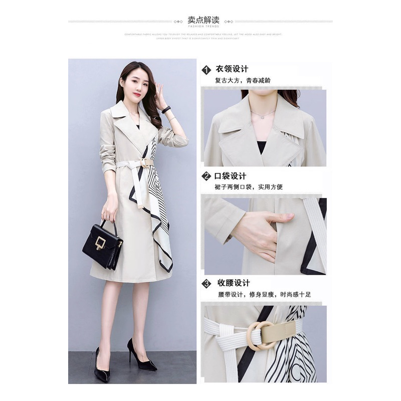 Korean Long Outer / Blazer / Long Coat with Scarf and Belt Import Premium