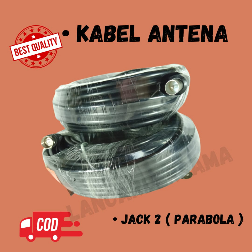 KABEL ANTENA PARABOLA 2 JACK 15YARD=13M,20 YARD=17M MURAH MERK OSHAKY