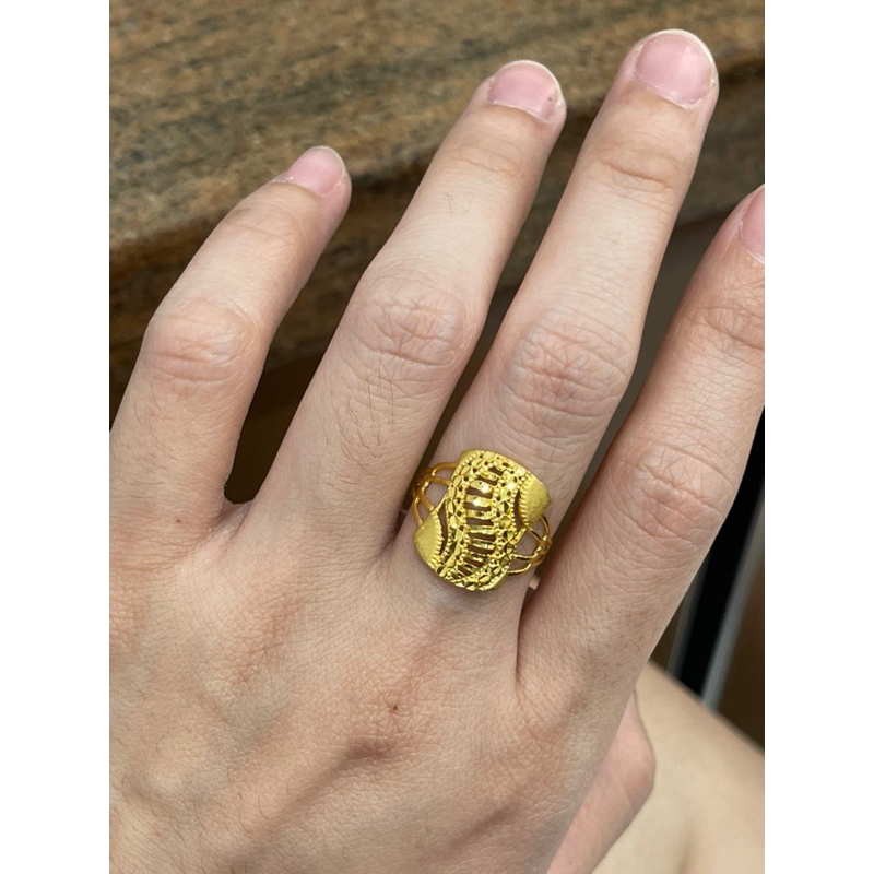 cincin suramadu gerbong uk 15 stengah emas asli kadar 875