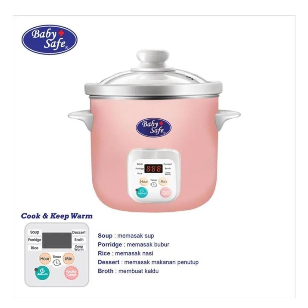 BABY SAFE Babysafe LB06D Slow Cooker 1.5 Liter Digital Timer With Auto Menu