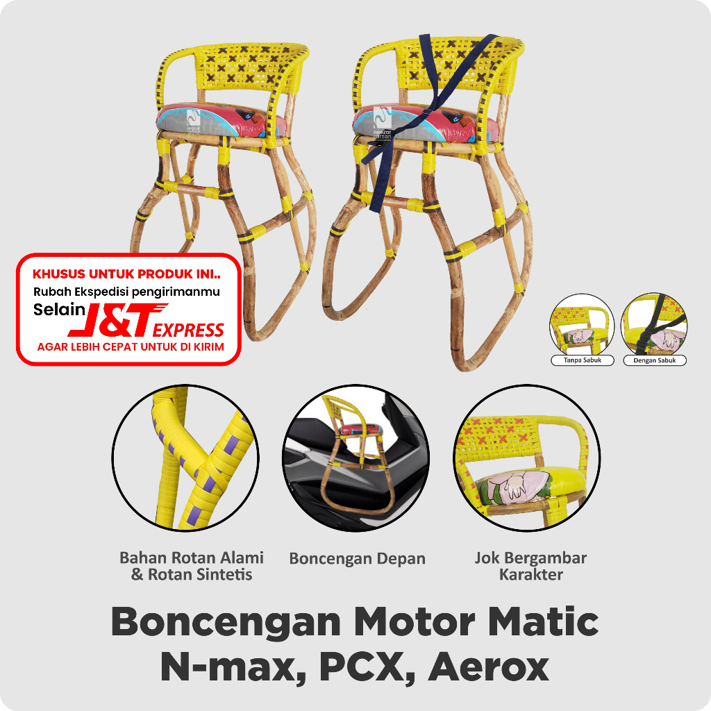 Jok Kursi Bonceng Boncengan Anak Motor NMAX, PCX AEROX di depan