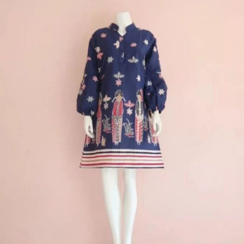 Tunik Dres batik wanita modern solo bahan katun size S-XXXL