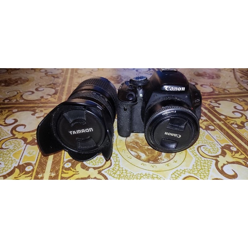 Camera Canon DSLR 600d lensa fix 50mm dan lensa tamron 75-300mm