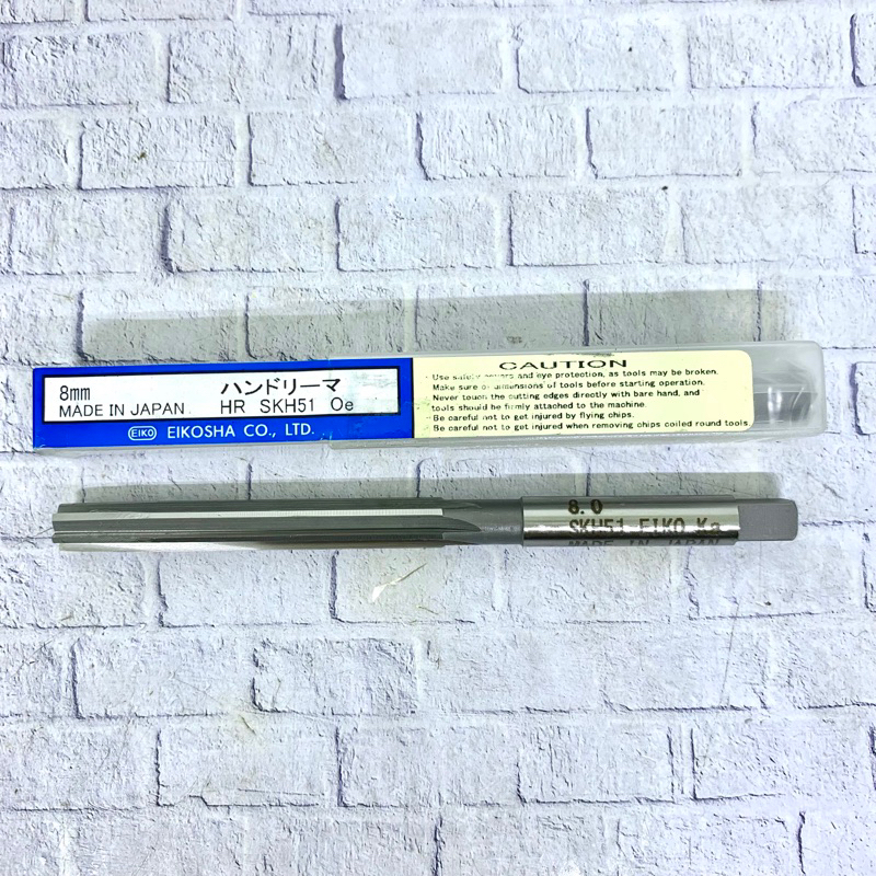 Hand Reamer 8 mm lurus merk Eikosha Japan Original baru Reamer 8mm
