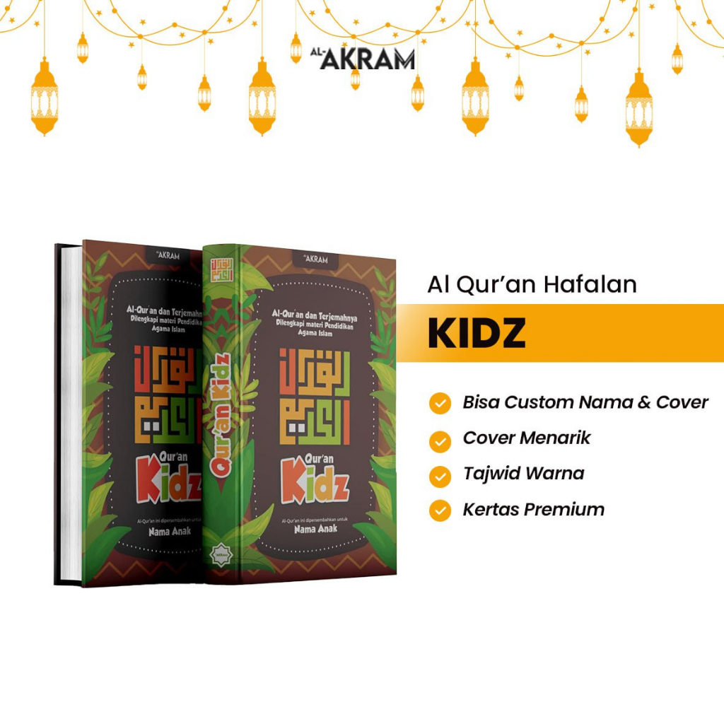 AL-AKRAM Qur'an Kids Berwarna A5 Custom Nama - Flora