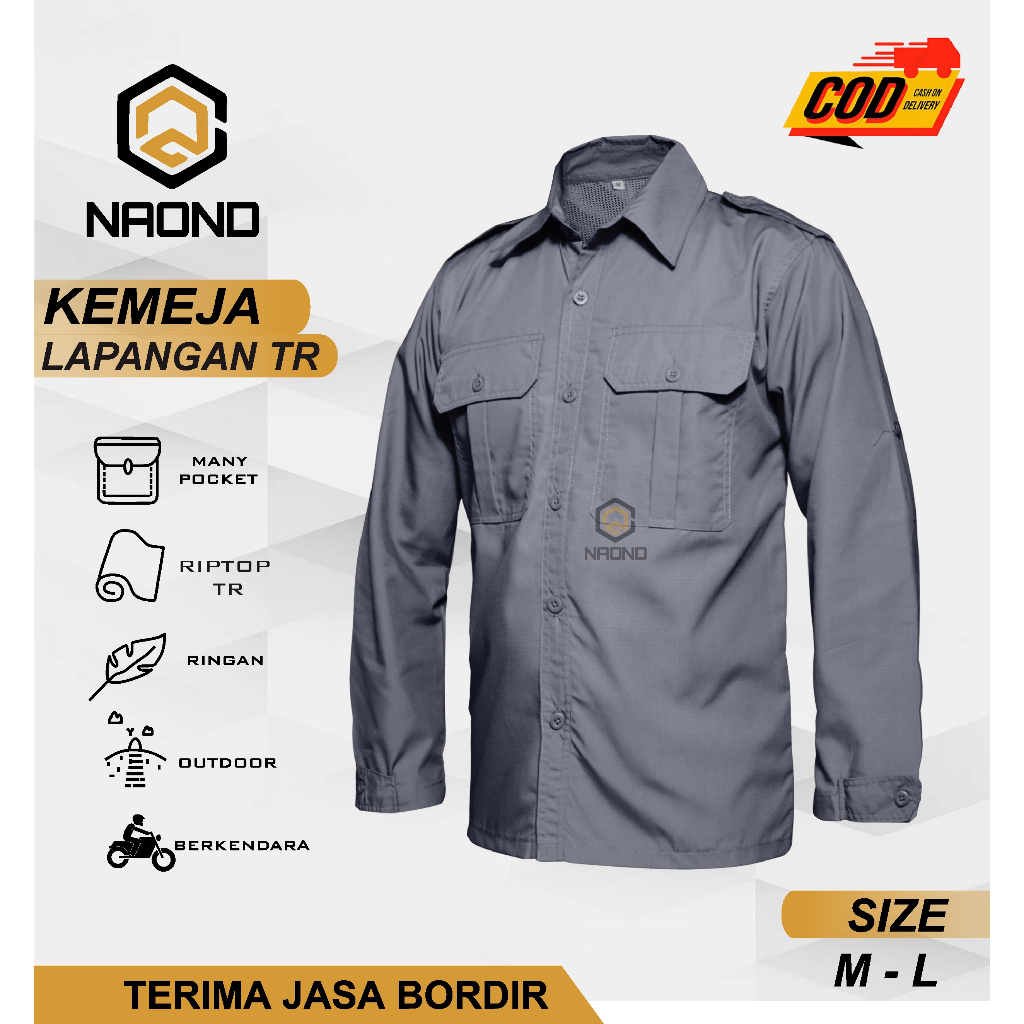 kemeja Lapangan kerja BEST SELLER/Kemeja Tactical Tangan Panjang/Outdoor/PDL bahan ripstok Kemeja PDL Pria Panjang Formal / Kemeja Adventure/ripstop excellent