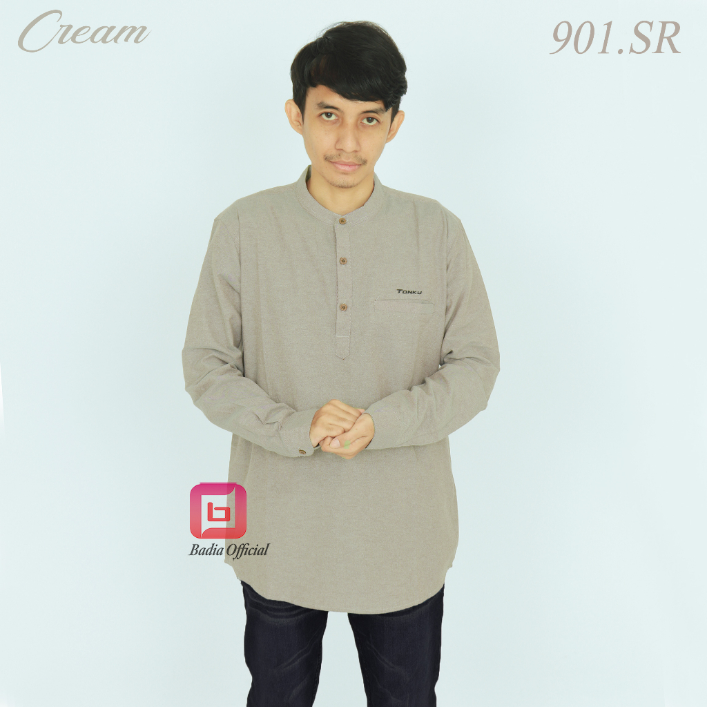 baju koko kemeja kurta pakistan jumbo motif kancing henley kantong saku depan lengan panjang polos oxford qurta pria dewasa premium