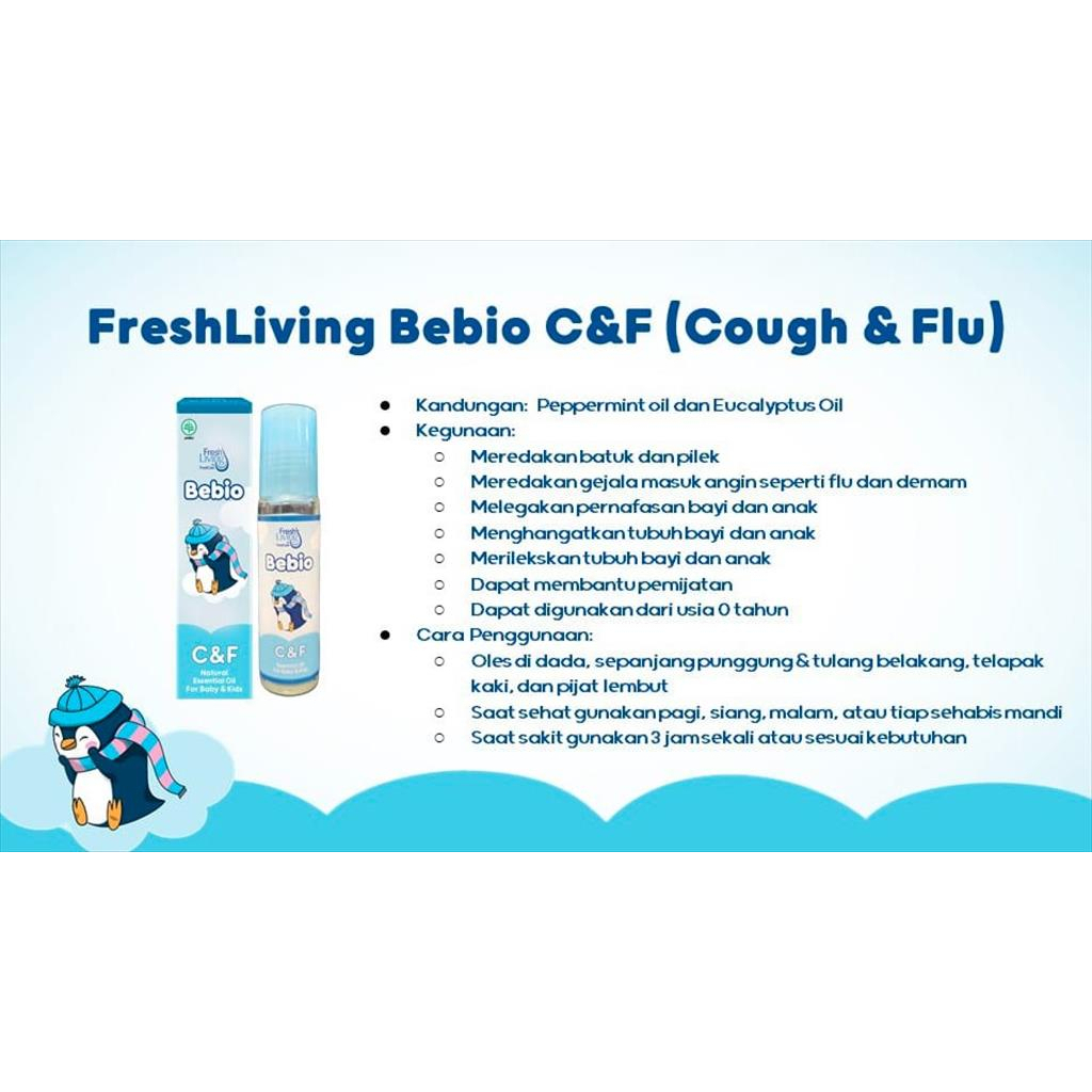 FreshLiving Bebio By Fresh Care Essential Oil 9ml Minyak - Flu Pilek Batuk Gatal Perut Kembung Bayi Anak