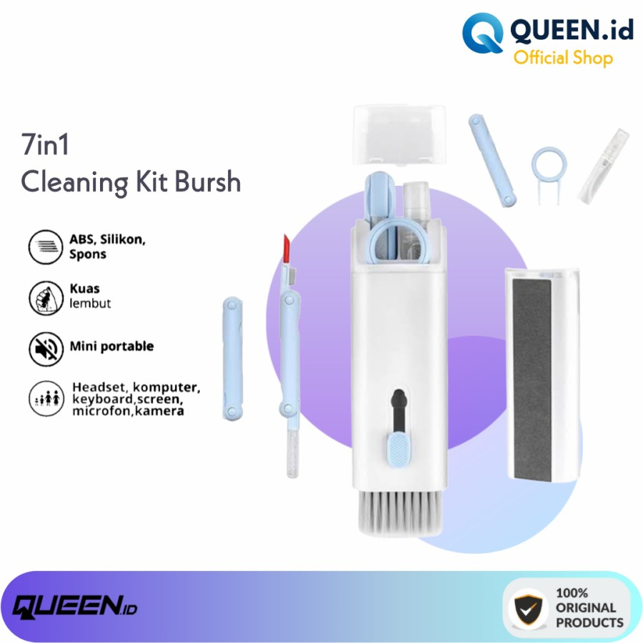 QUEEN Cleaning Tools Brush set 7in1 Multifungsi Pembersih Keyboard Earphone