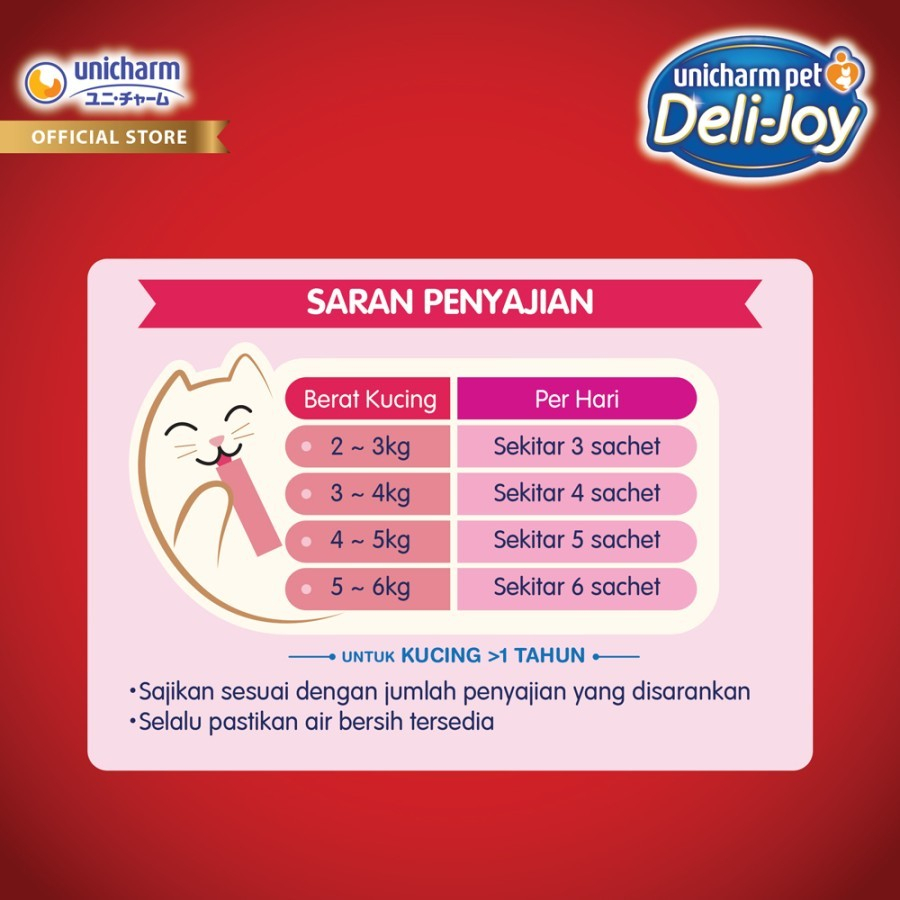 Deli-Joy Snack Kucing Basah 14g - Creamy Rasa Tuna &amp; Salmon