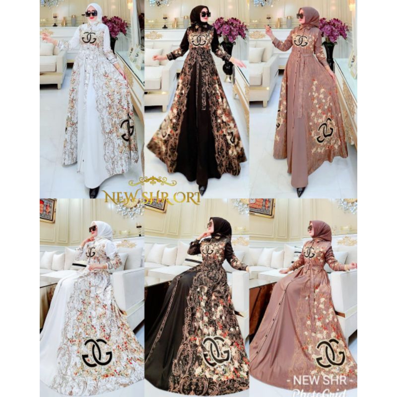 Gamis Gurame Set Hijab ORI SHR Matt Scuba Premium High Quality