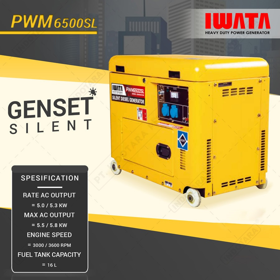 Genset Diesel IWATA 5Kva Silent - PWM6500 SL