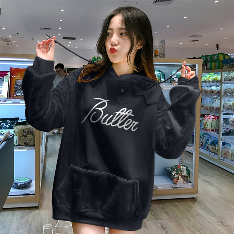 Parisdivarious Sweater Hoodie Jemper Butter Bahan Fleece Size S - XXL (Pria &amp; Wanita)