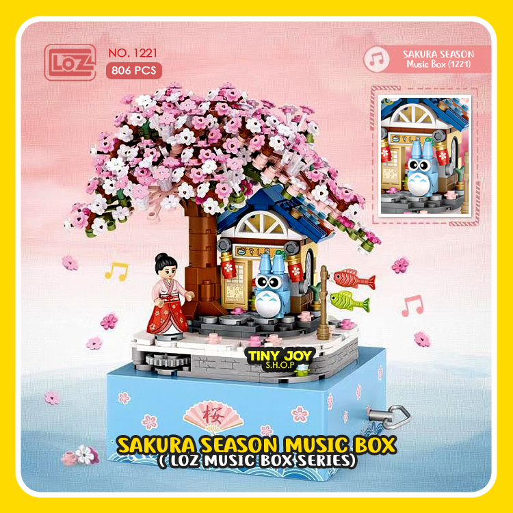 LOZ Music Box ( SAKURA SEASON ) DIY Puzzle Block 1221 Totoro Kotak Musik Building Bricks Kado Lucu