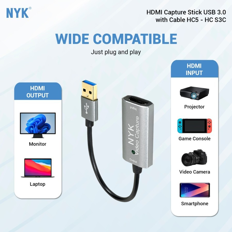USB 2.0 Video Capture Stick - Easycap versi HDMI - Video Streaming