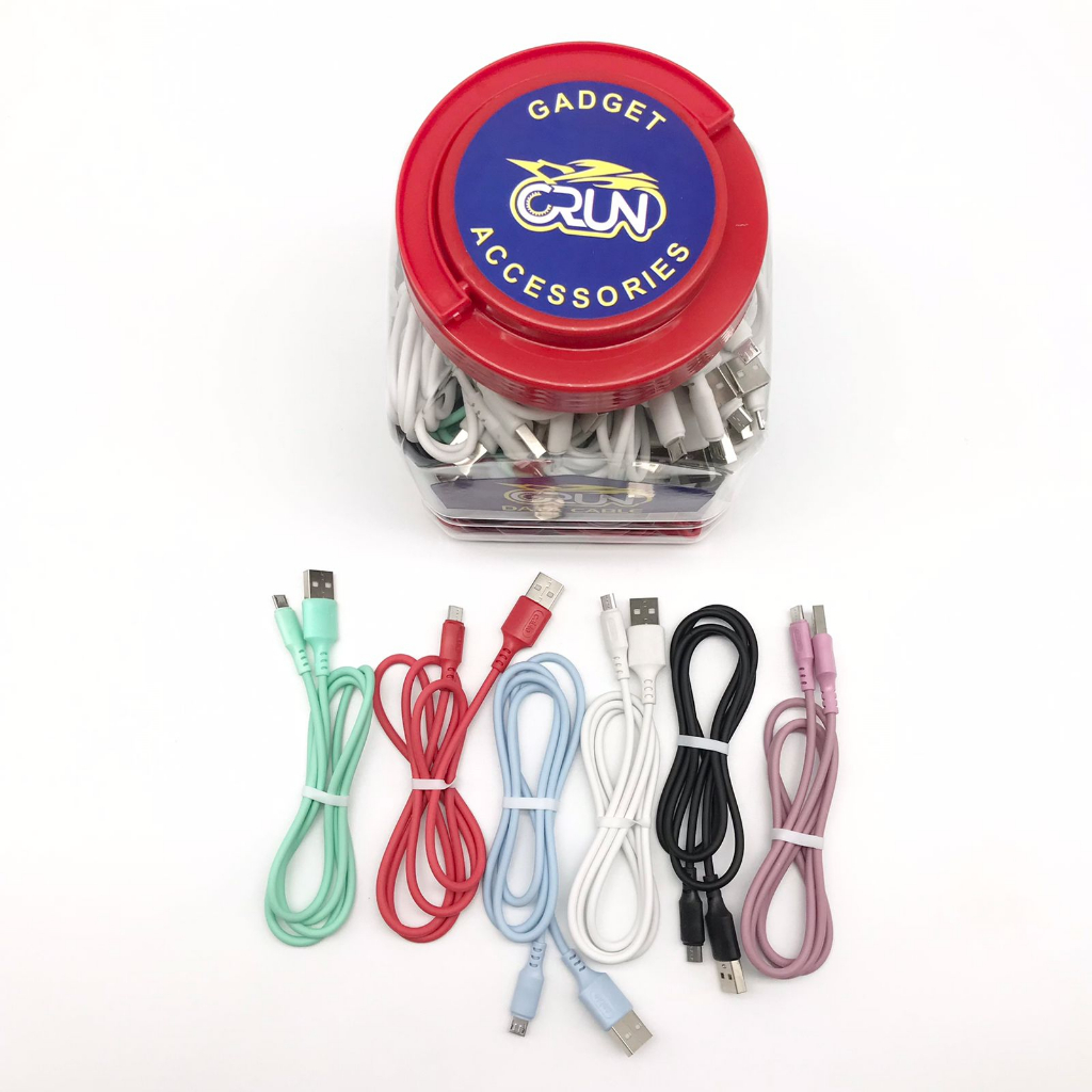 KABEL DATA MACARON MODEL BULAT 2.1A (1 TOPLES ISI 50 PCS)