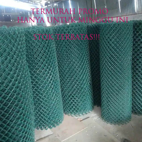 Kawat Pagar Kawat Harmonika Lapis PVC Hijau Tebal 2,7 mm Tinggi 1 meter