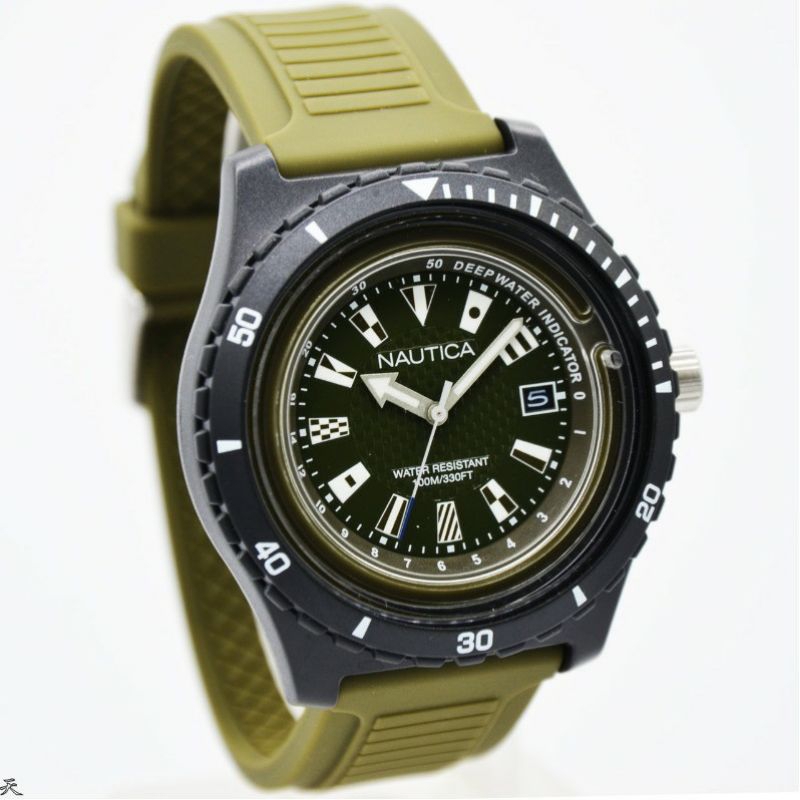 JAM TANGAN PRIA NAUTICA NAPIBZ009 ANALOG ORIGINAL TALI RUBBER