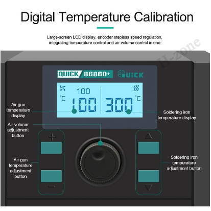 Blower Solder Uap Hot Gun QUICK 8686D+ 2 IN 1 Original