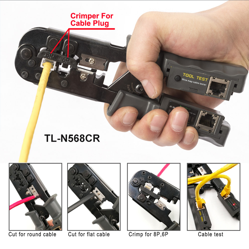 Crimping Tool + Cable Tester Rj45 2-in-1 Smart Solution - Krimping tool - Tang krimping TL-N568CR