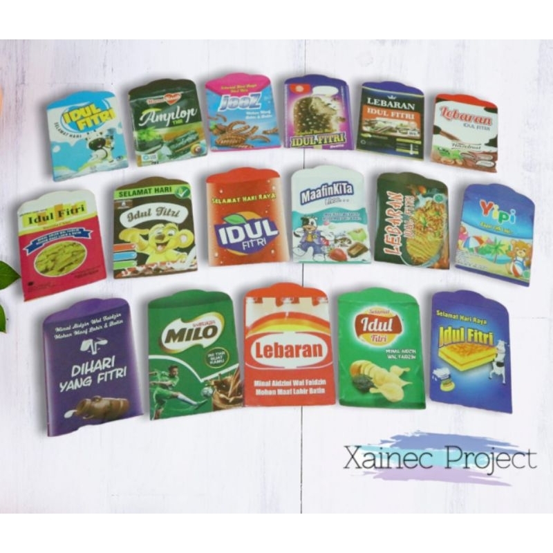 

Bisa request motif Amplop lebaran Viral aneka snack 1 pak isi 10 lebih banyak murah bisa pilih varian