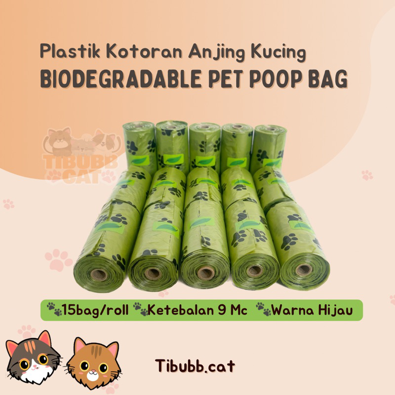 Plastik Poop Bag Biodegradable - Plastik Refil Sampah Kotoran Poop Anjing Kucing Roll