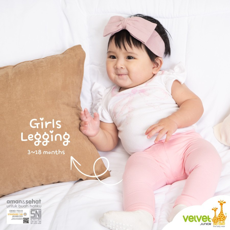 Velvet Junior Girls Legging Solid Legging Polos Bayi Perempuan