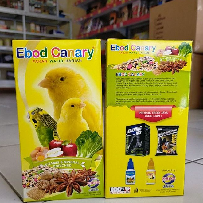 Pakan Ebod kenari kemasan 250 gram pakan harian burung kenari f1 f2 f3 f3 ys