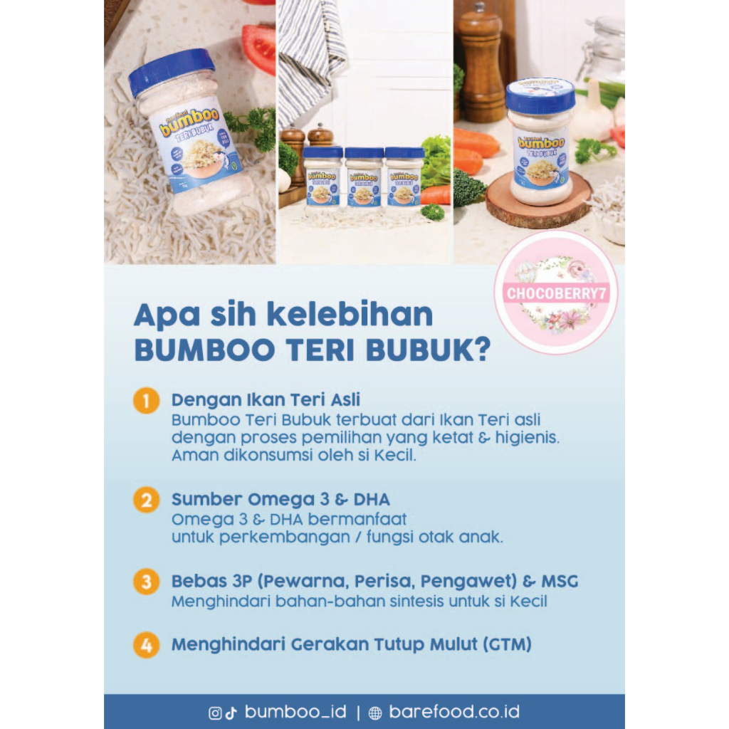 Bumboo Teri Bubuk MPASI Bayi Baby Anchovy Nutrisi Omega 3 DHA Barefood Bumboo