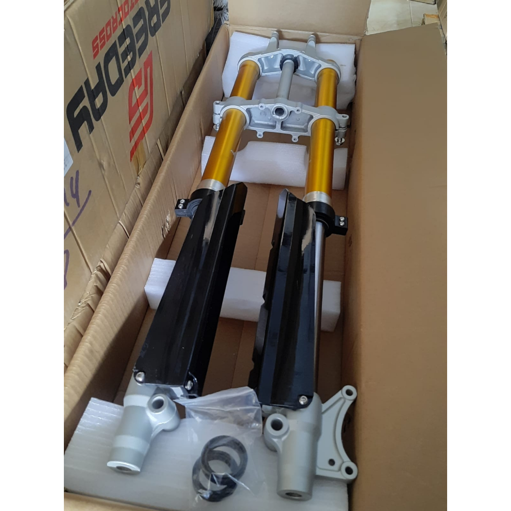 SKOK DEPAN USD KLX 150 KLX DTRACKER FREDAY WILWOOD GOLD SILVER COCOK UNTUK TRABAS UNIVERSAL