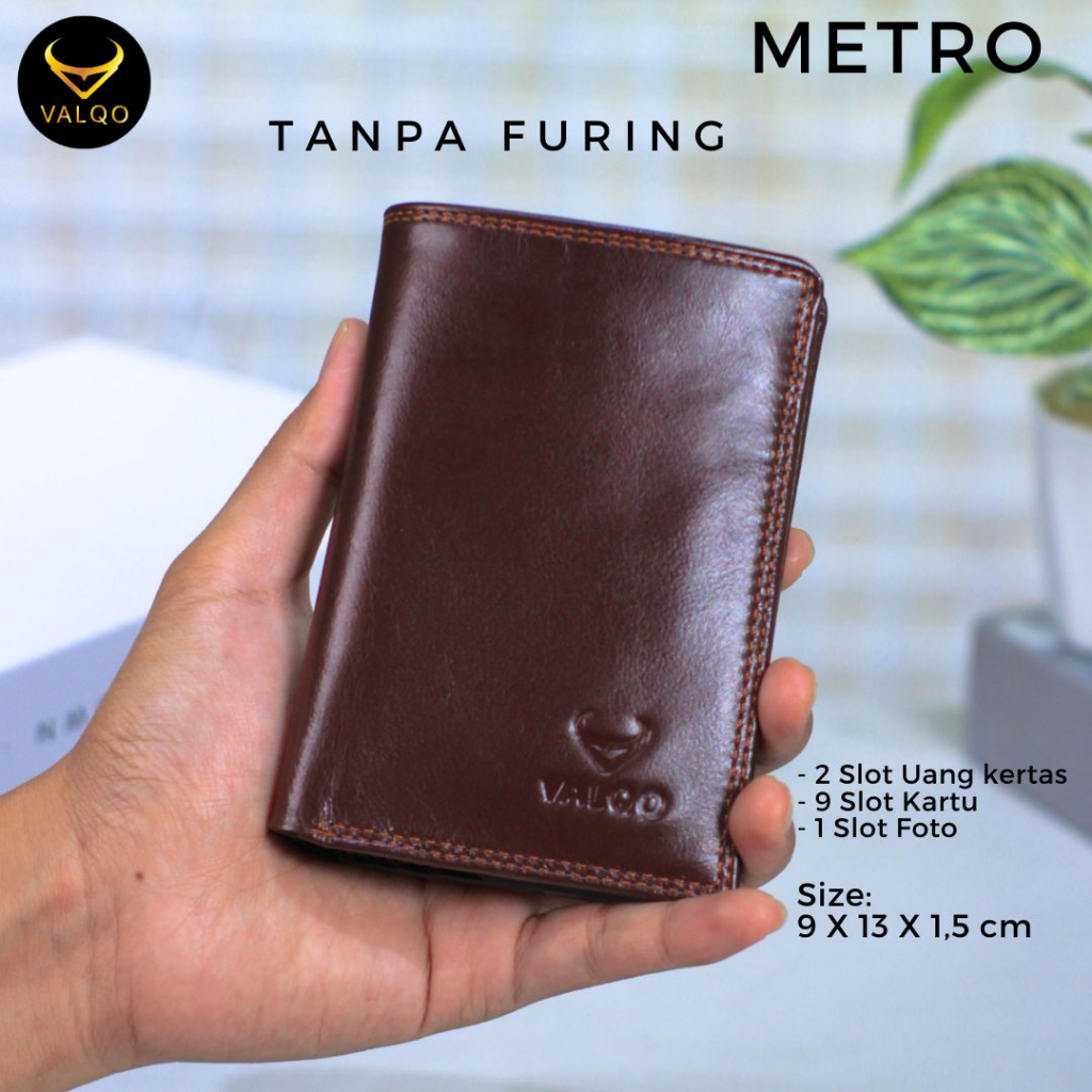 [VALQO] METRO Dompet Kulit Sapi Spesial Tanpa Furing Cowok Pria Laki bisa COD