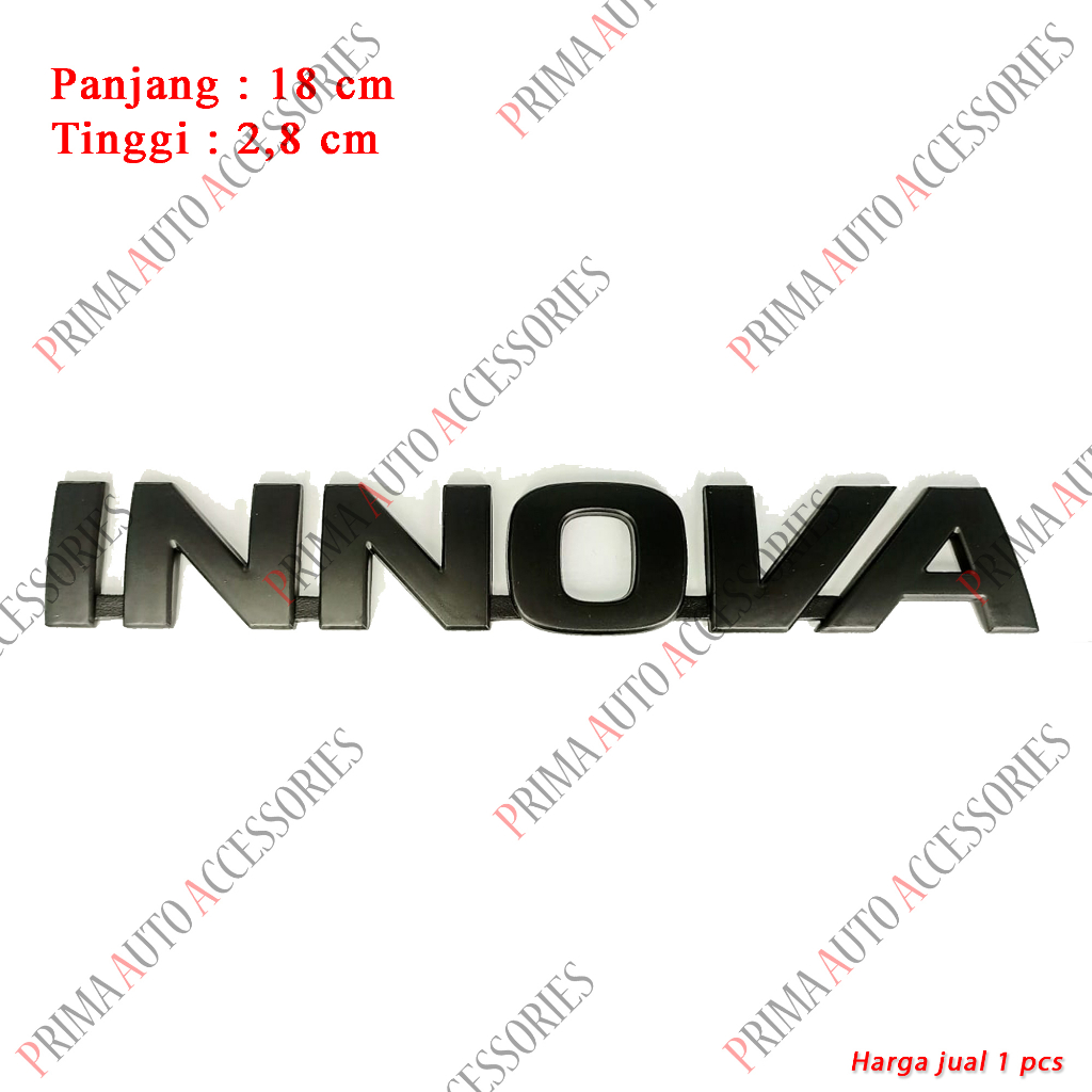 Emblem Mobil Toyota Tulisan INNOVA Reborn Hitam Doff