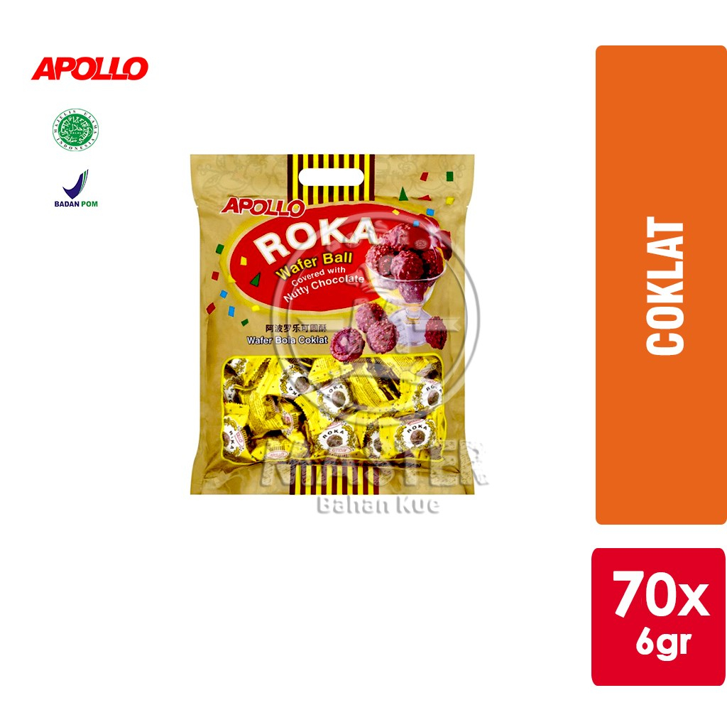 

Apollo Roka Wafer Ball Chocolate & Peanut [BESAR isi 70pcs]