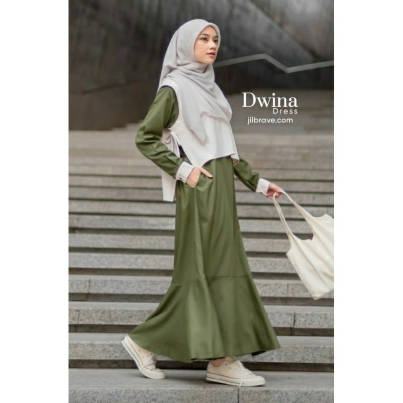 Dwina Dress Jilbrave Army Size XS